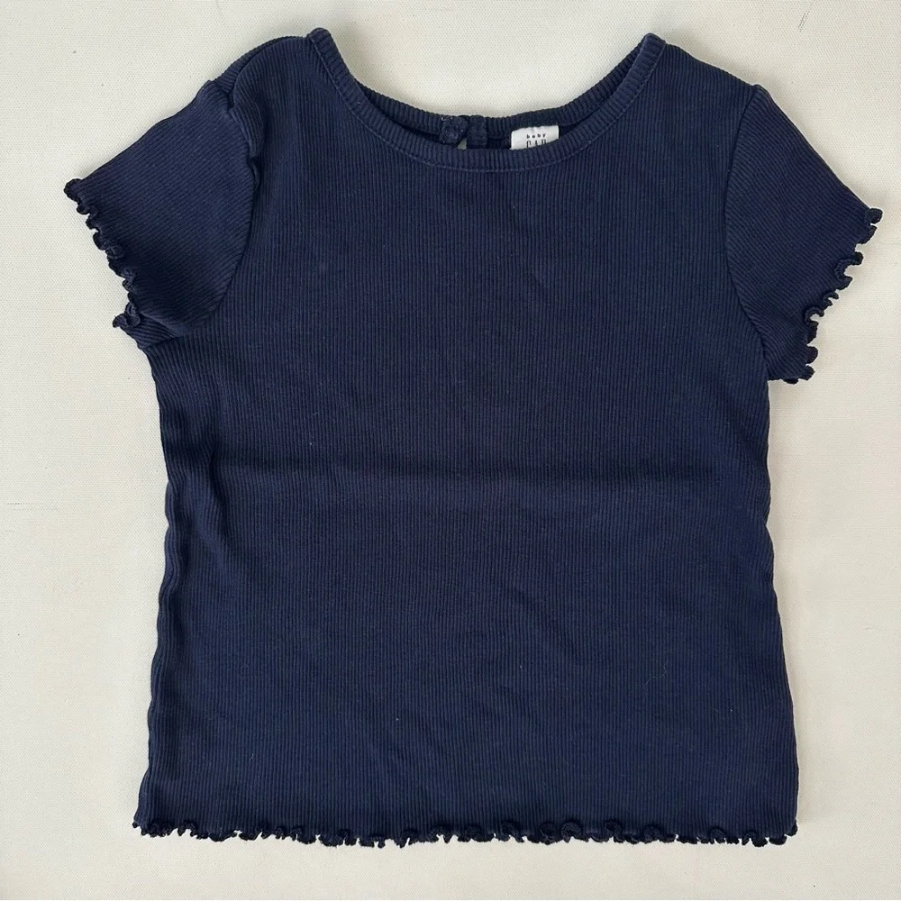 Gap Navy Blue Girls Short Sleeve Shirt Size 4 Years